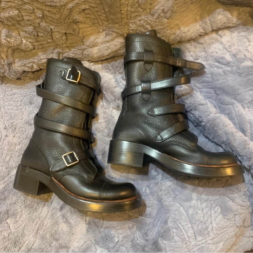 Coach Leather Moto Boots - Picture 3 of 8